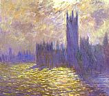 Twilight Over London Paintings - Houses of Parliament London by Claude Monet
